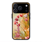 Tulip Floral Glass Case Cover For iPhone 17 Pro Max