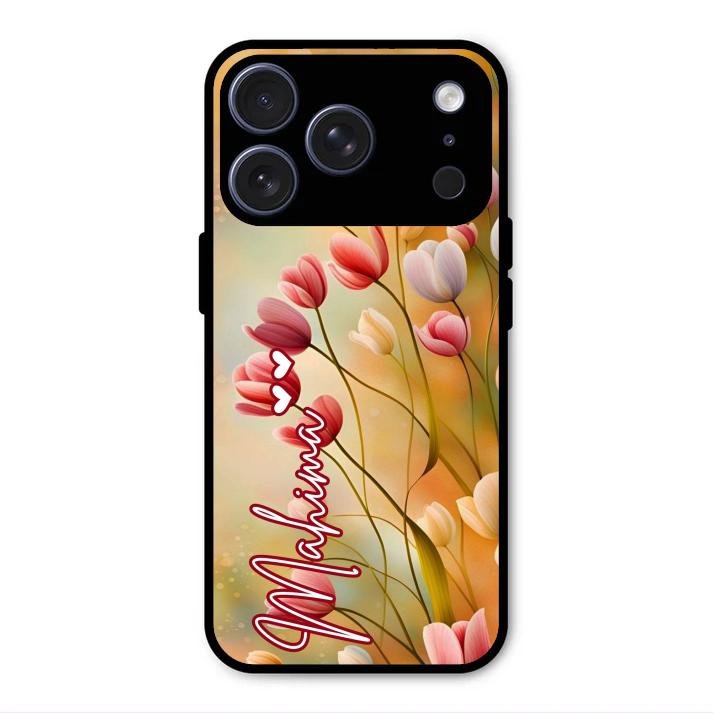 Tulip Floral Glass Case Cover For iPhone 17 Pro