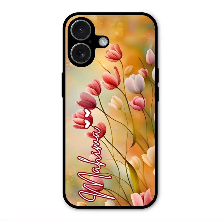 Tulip Floral Glass Case Cover For iPhone 17