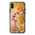 Tulip Floral Glass Case Cover For iPhone XS