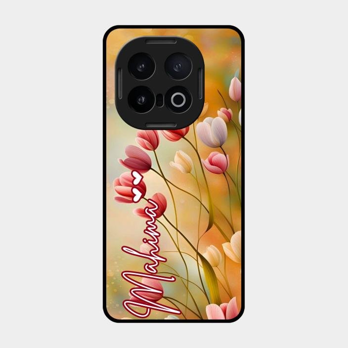 Tulip Floral Glass Case Cover For Iqoo 13 5G