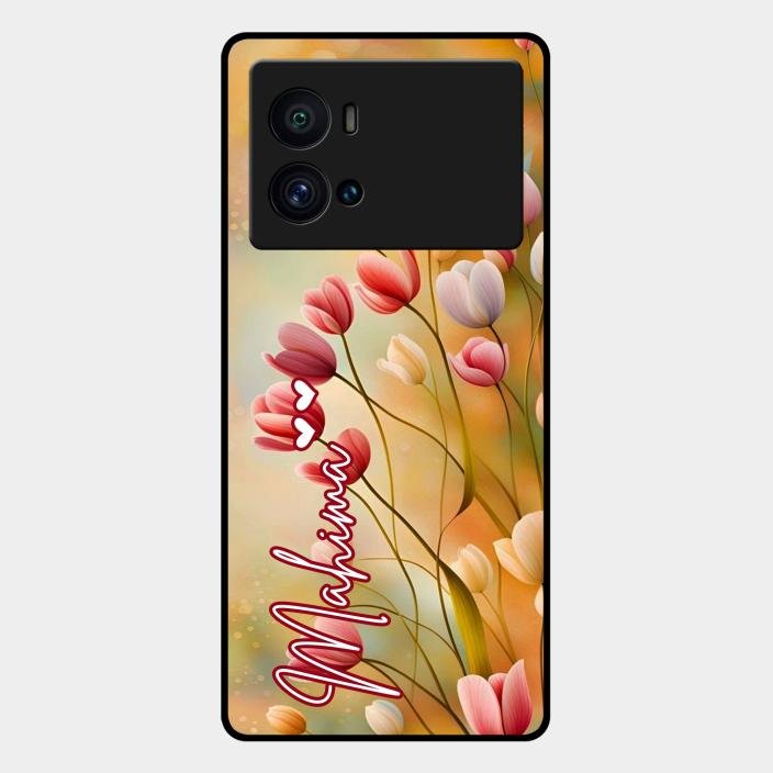 Tulip Floral Glass Case Cover For Iqoo 9 Pro 5G