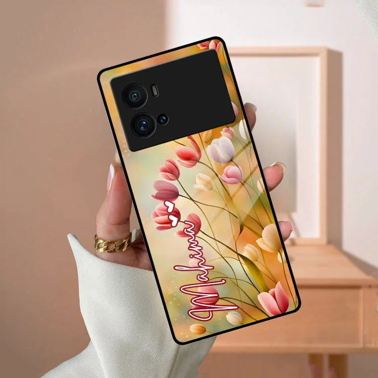 Tulip Floral Glass Case Cover For Vivo - ShopOnCliQ