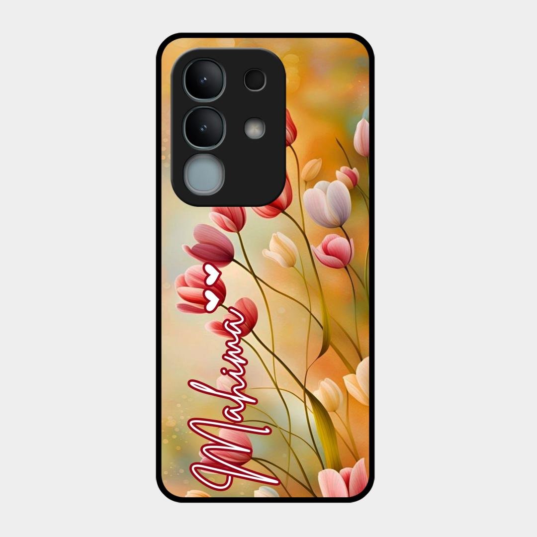 Tulip Floral Glass Case Cover For iQOO Z10x 5G