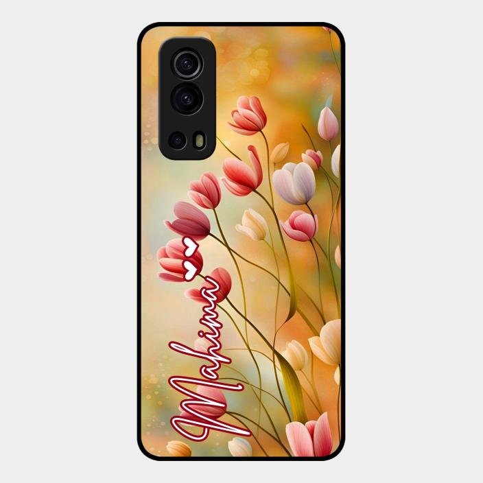 Tulip Floral Glass Case Cover For Iqoo Z3 5G