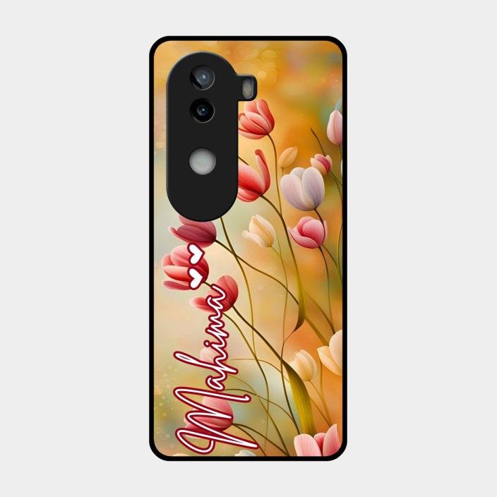 Tulip Floral Glass Case Cover For Iqoo Z9S 5G