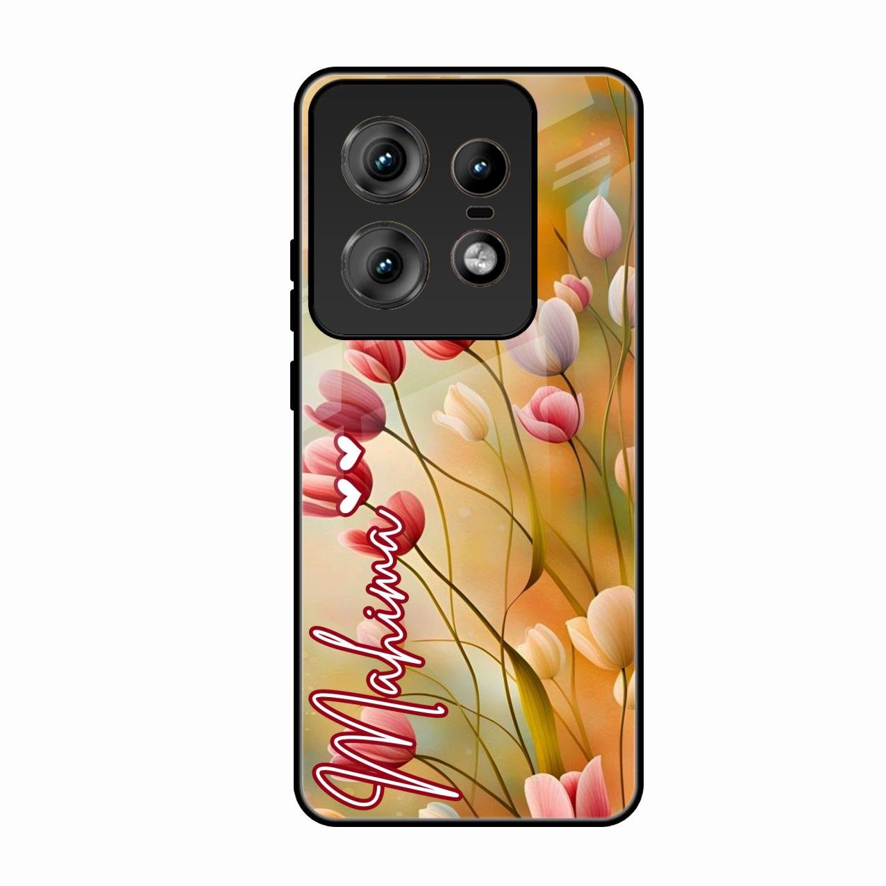 Tulip Floral Glass Case Cover For Motorola Edge 50 Pro