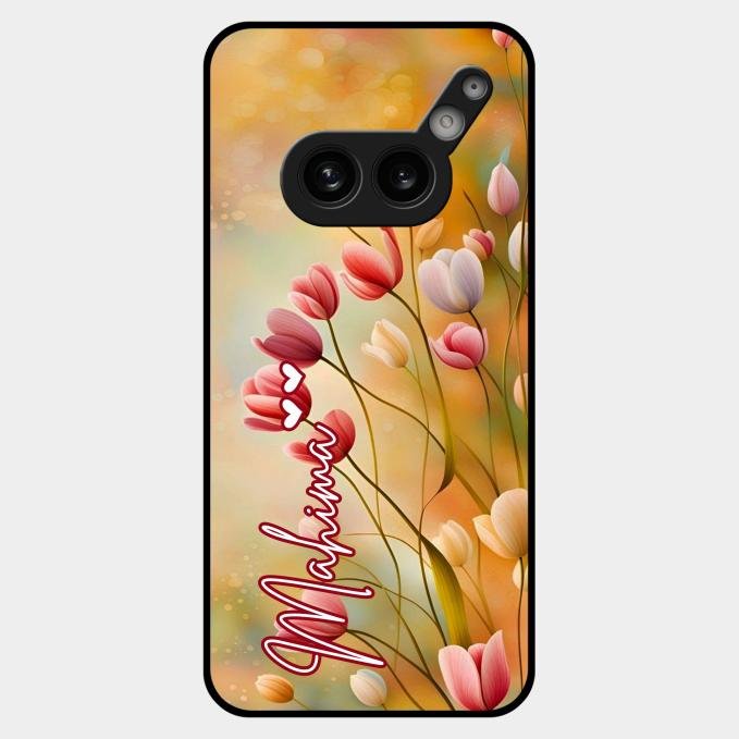 Tulip Floral Glass Case Cover For Nothing Phone 2A Plus