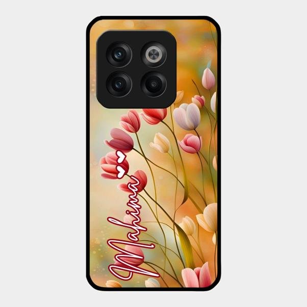 Tulip Floral Glass Case Cover For Oneplus 10T 5G