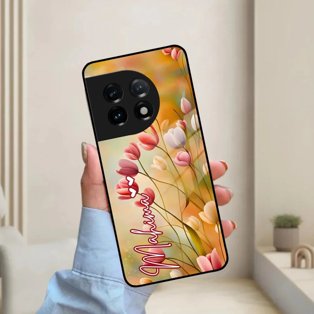 Tulip Floral Glass Case Cover For OnePlus - ShopOnCliQ