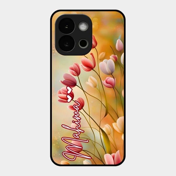 Tulip Floral Glass Case Cover For Oneplus 13S 5G