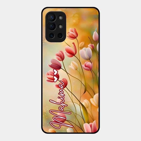 Tulip Floral Glass Case Cover For Oneplus 9R 5G