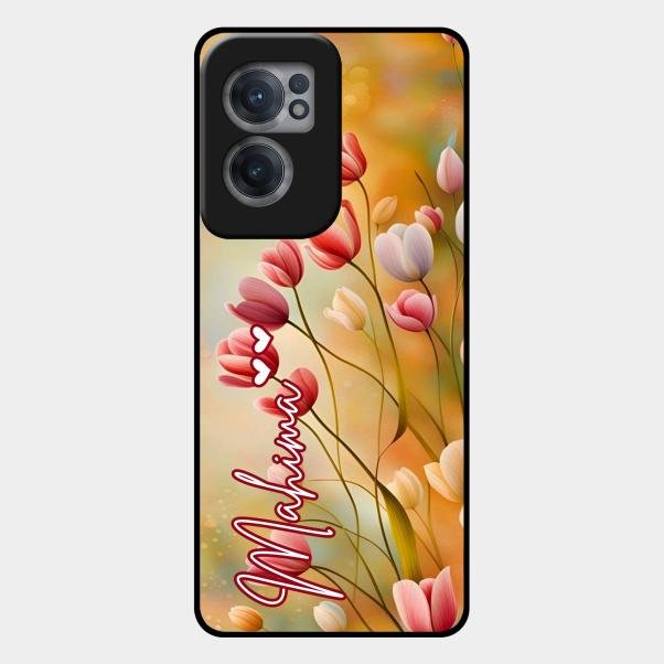 Tulip Floral Glass Case Cover For Oneplus Nord Ce 2 5G