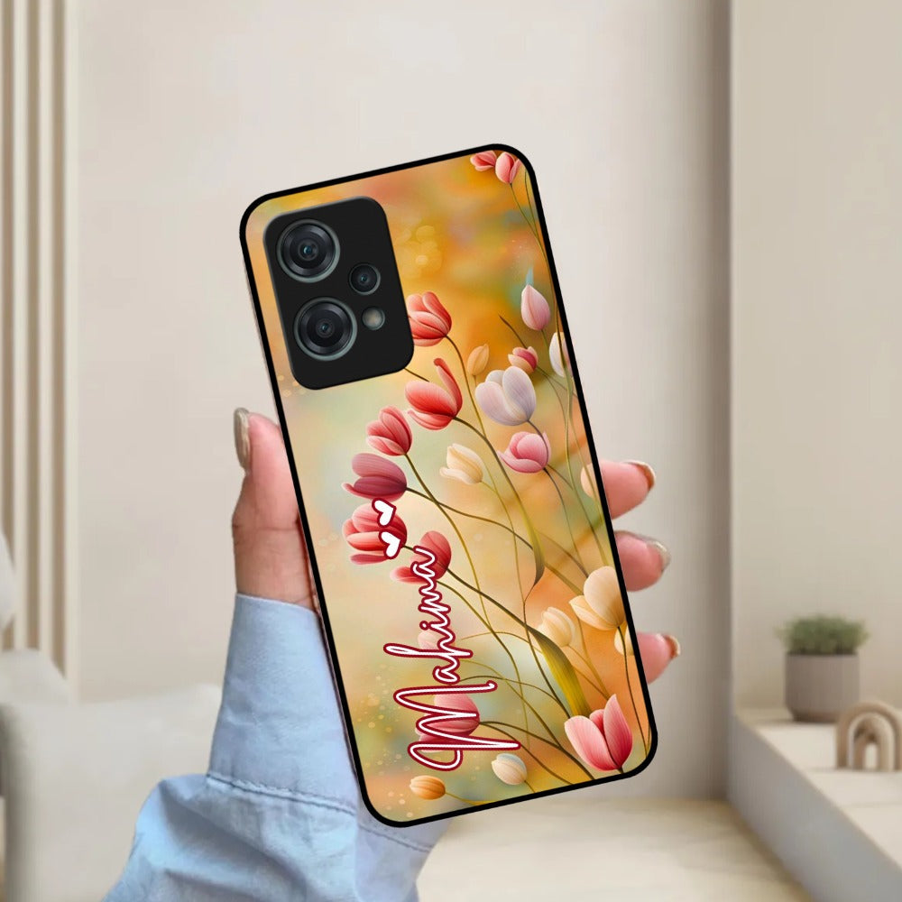 Tulip Floral Glass Case Cover For OnePlus