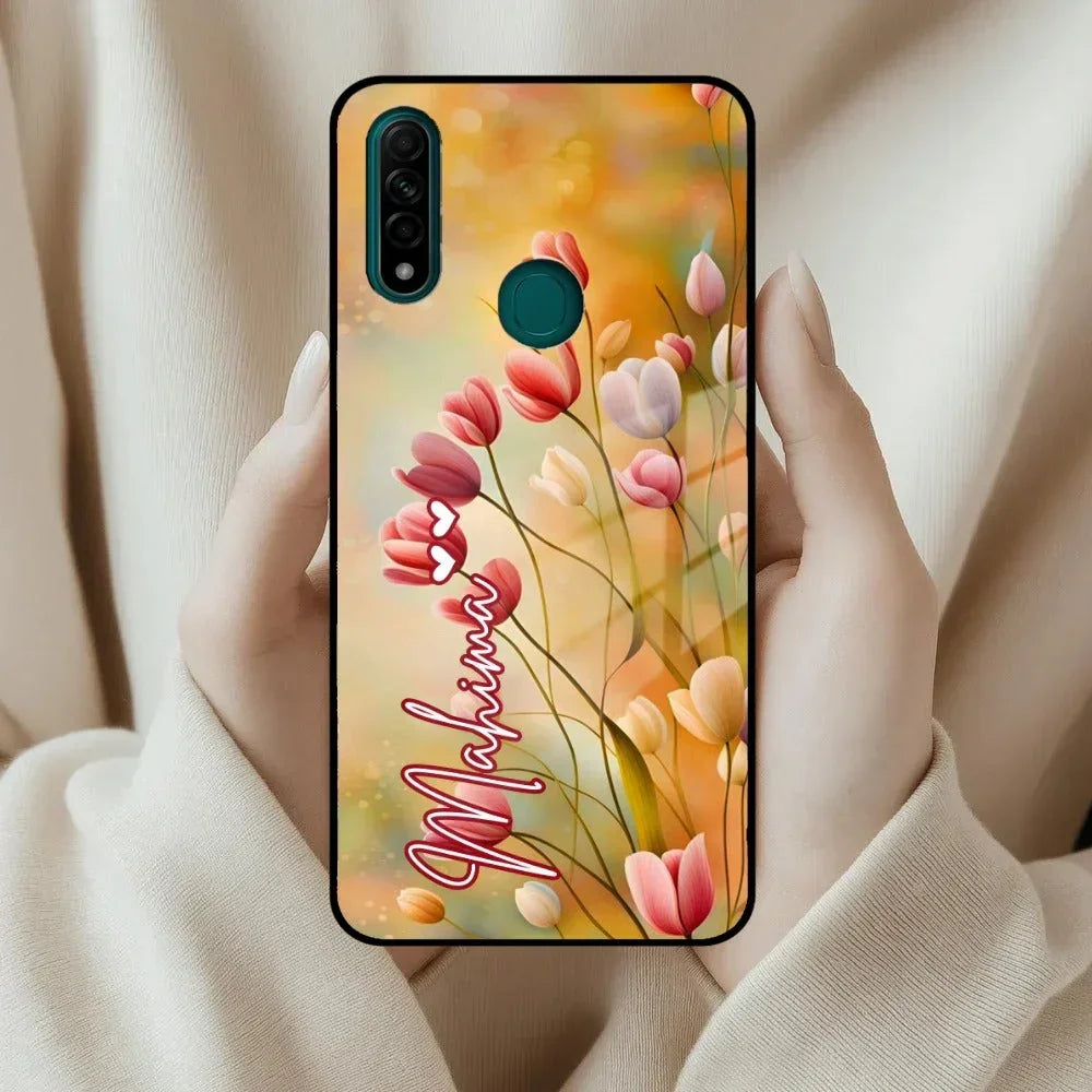 Tulip Floral Glass Case Cover For Oppo - ShopOnCliQ