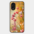 Tulip Floral Glass Case Cover For Oppo A38