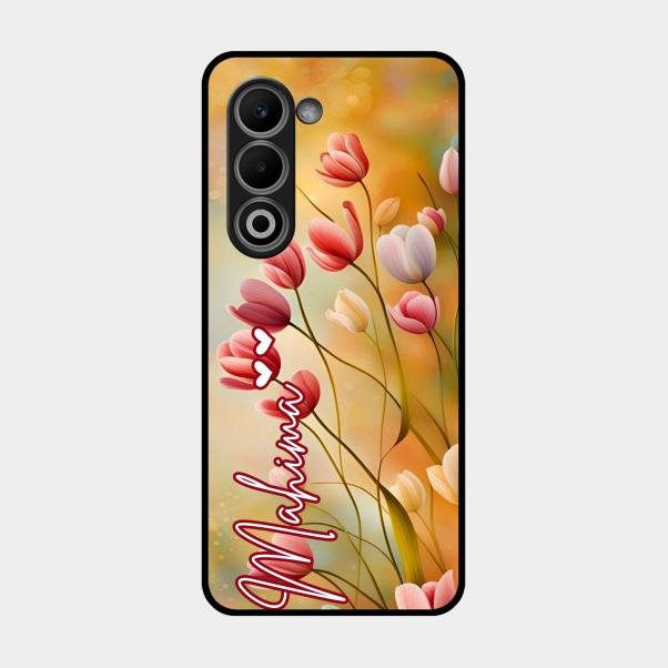 Tulip Floral Glass Case Cover For Oppo A5 5G