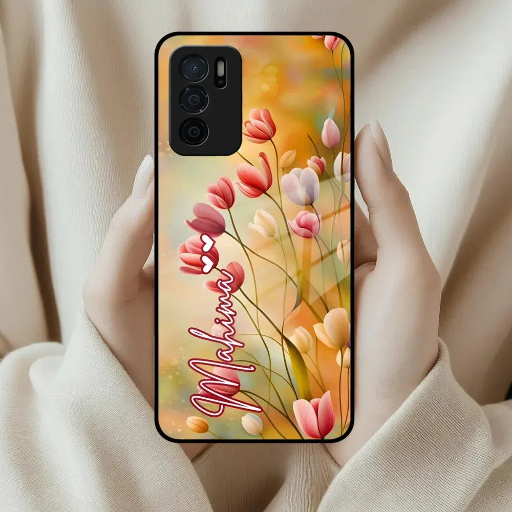 Tulip Floral Glass Case Cover For Oppo - ShopOnCliQ