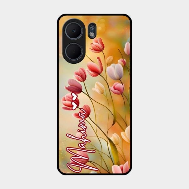 Tulip Floral Glass Case Cover For Oppo A5X 5G