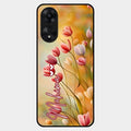 Tulip Floral Glass Case Cover For Oppo A78 5G