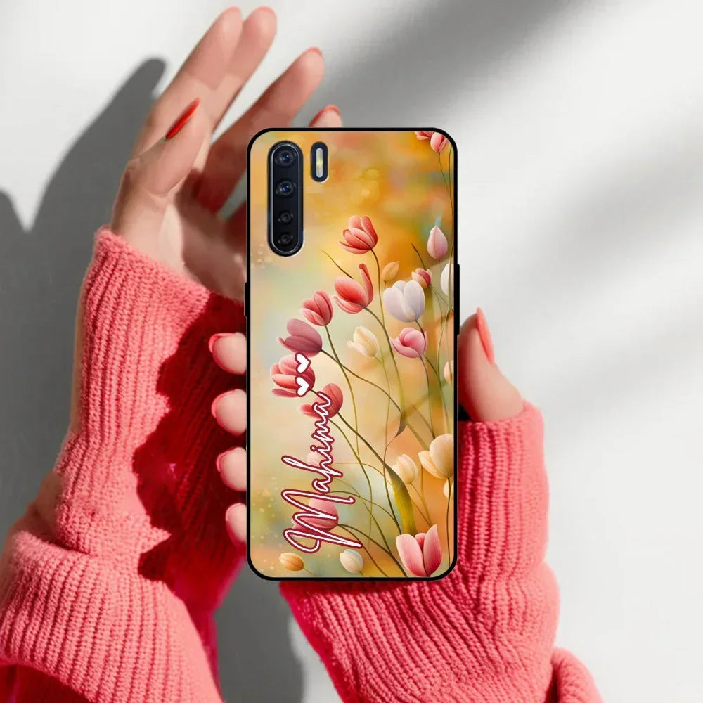 Tulip Floral Glass Case Cover For Oppo - ShopOnCliQ