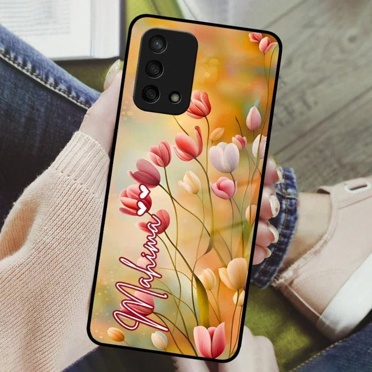 Tulip Floral Glass Case Cover For Oppo - ShopOnCliQ