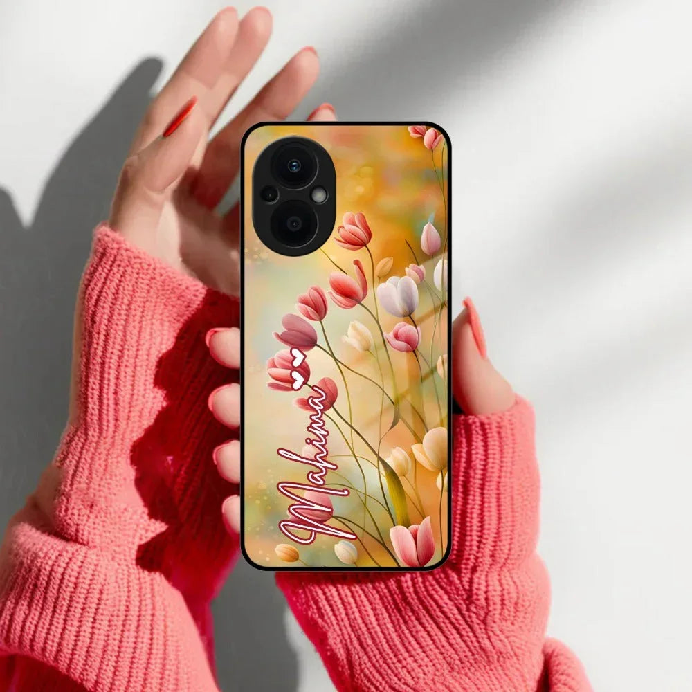 Tulip Floral Glass Case Cover For Oppo - ShopOnCliQ