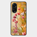 Tulip Floral Glass Case Cover For Oppo F23 5G