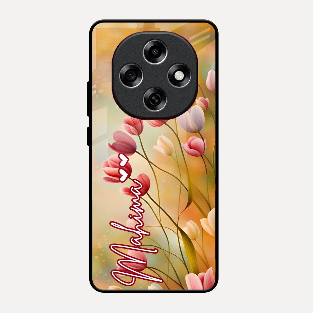 Tulip Floral Glass Case Cover For Oppo F31 Pro 5G