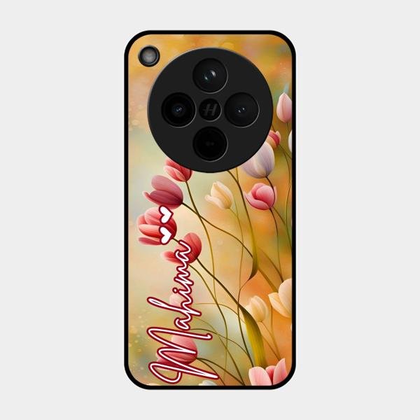 Tulip Floral Glass Case Cover For Oppo Find X8 5G