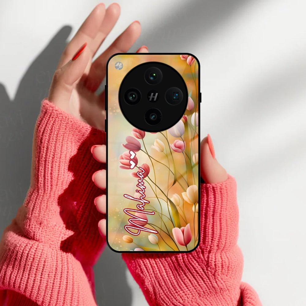 Tulip Floral Glass Case Cover For Oppo