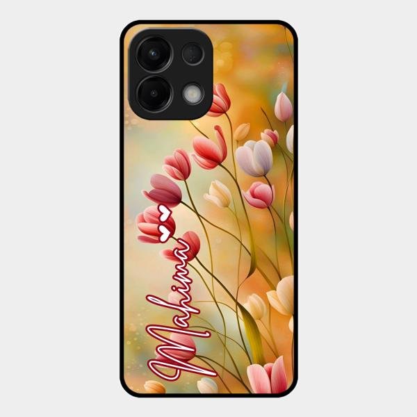 Tulip Floral Glass Case Cover For Oppo K13 5G
