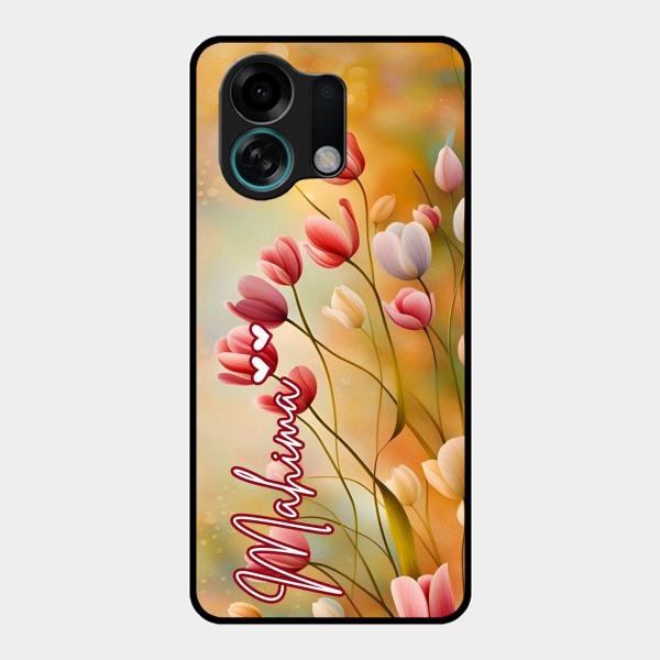 Tulip Floral Glass Case Cover For Oppo K13 Turbo 5G
