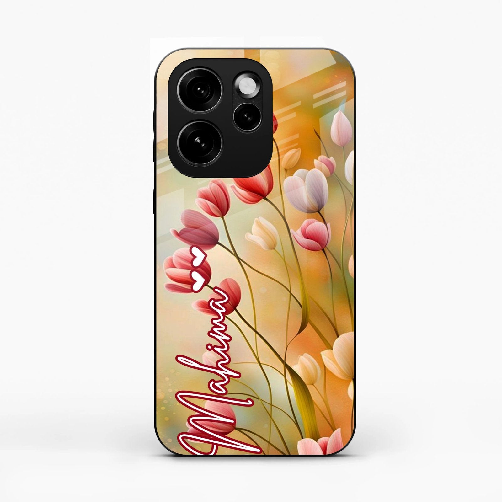 Tulip Floral Glass Case Cover For Oppo Reno 15 Pro 5G