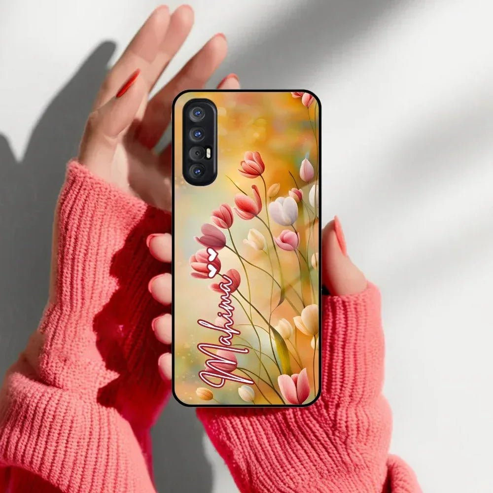 Tulip Floral Glass Case Cover For Oppo - ShopOnCliQ