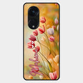 Tulip Floral Glass Case Cover For Oppo Reno 8T 5G