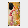 Tulip Floral Glass Case Cover For Poco F7 5G