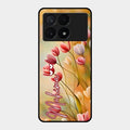 Tulip Floral Glass Case Cover For Poco X6 Pro 5G