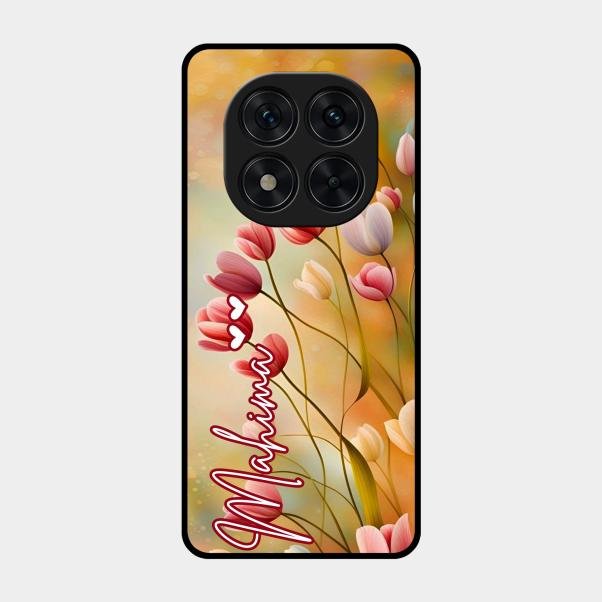 Tulip Floral Glass Case Cover For Poco X7 5G