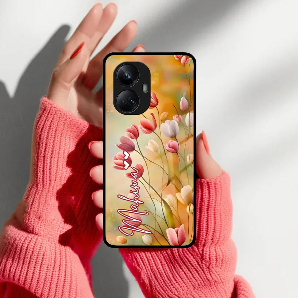 Tulip Floral Glass Case Cover For Realme/Narzo - ShopOnCliQ