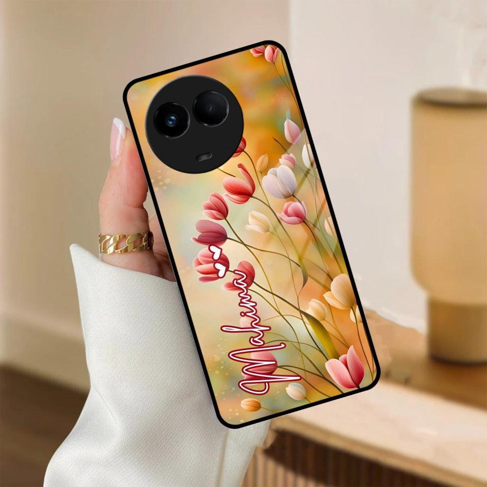 Tulip Floral Glass Case Cover For Realme/Narzo - ShopOnCliQ
