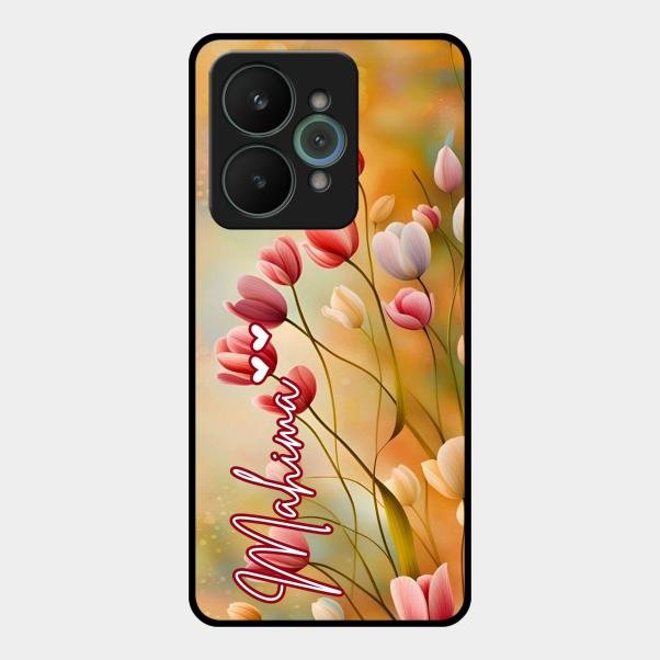 Tulip Floral Glass Case Cover For Realme 15 5G
