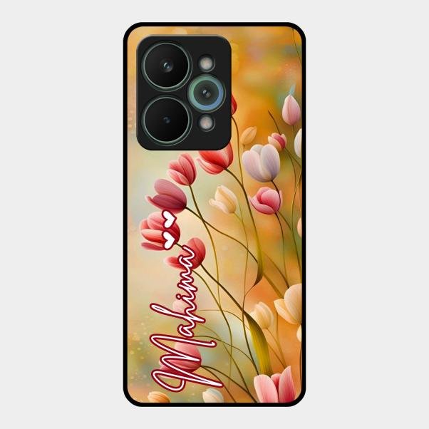 Tulip Floral Glass Case Cover For Realme 15 Pro 5G