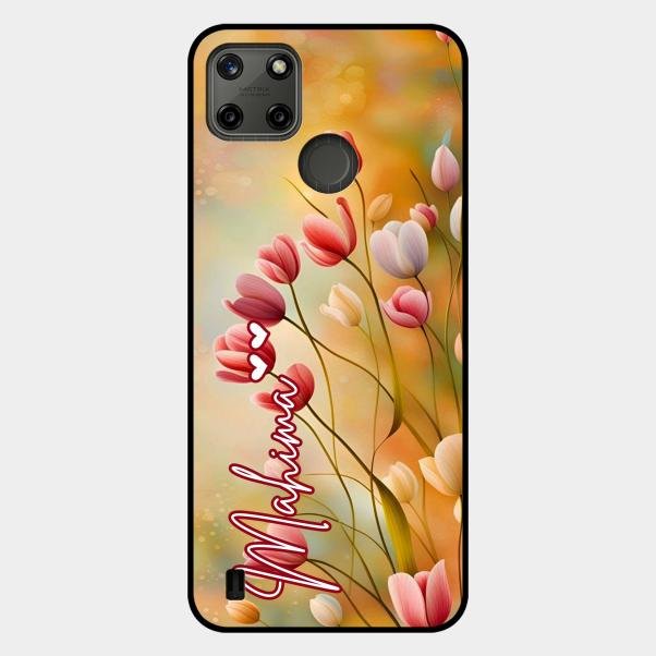 Tulip Floral Glass Case Cover For Realme C21Y