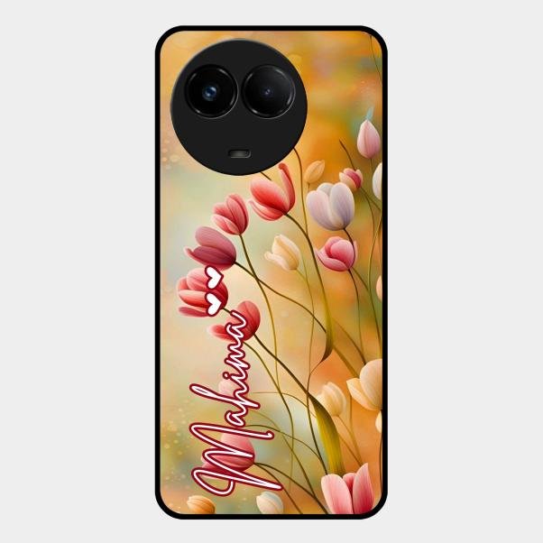 Tulip Floral Glass Case Cover For Realme C67 5G