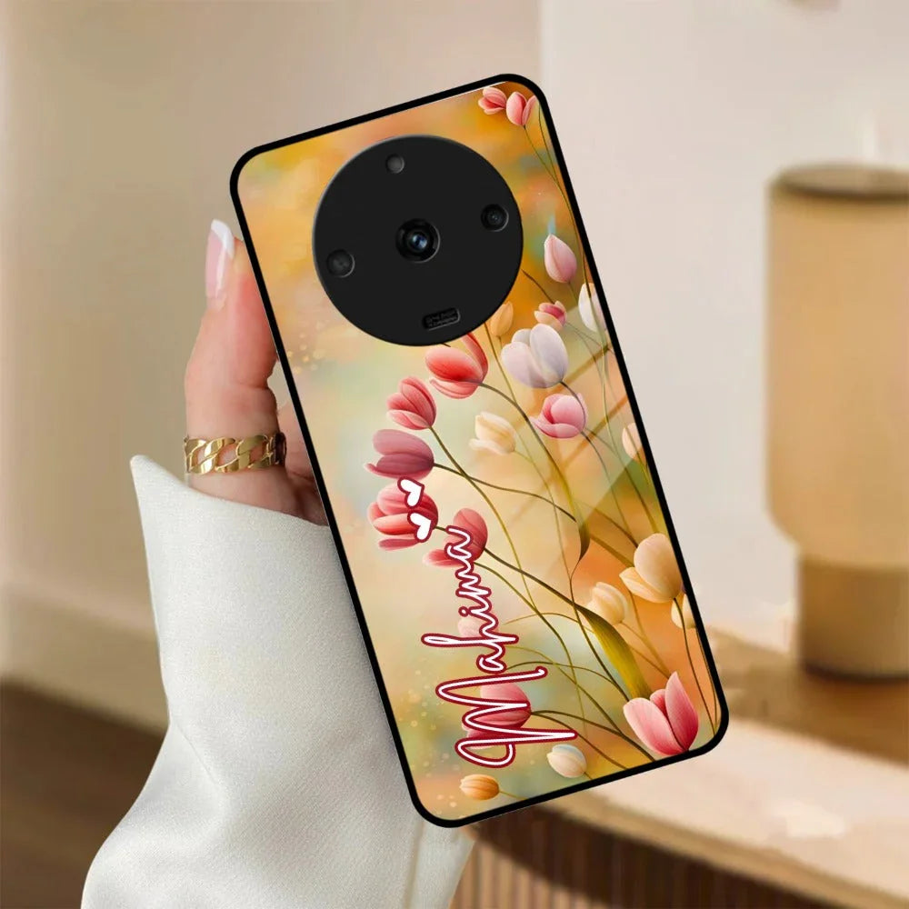 Tulip Floral Glass Case Cover For Realme/Narzo - ShopOnCliQ