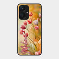 Tulip Floral Glass Case Cover For Redmi 13C 5G