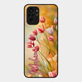 Tulip Floral Glass Case Cover For Redmi Note 10