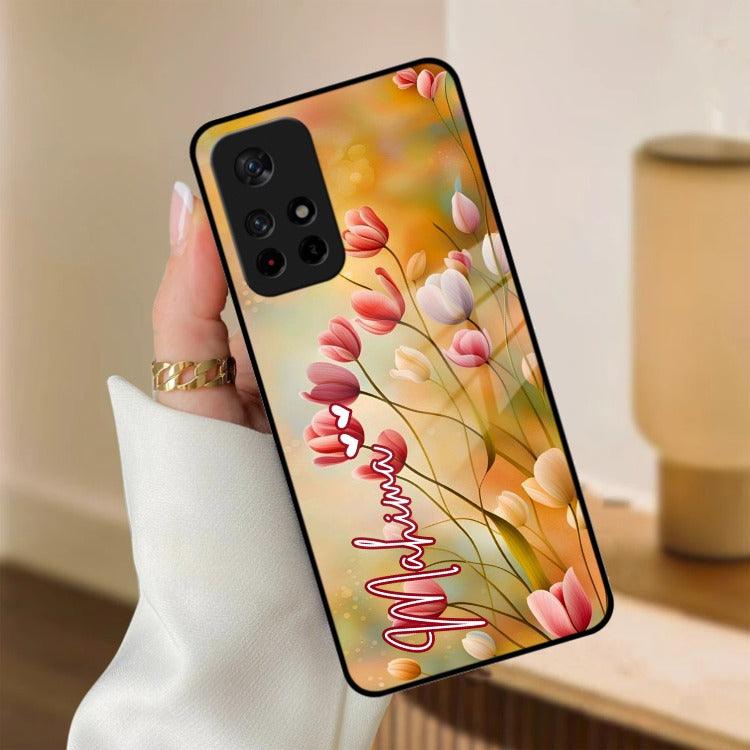 Tulip Floral Glass Case Cover For Poco