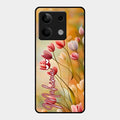 Tulip Floral Glass Case Cover For Redmi Note 13 5G